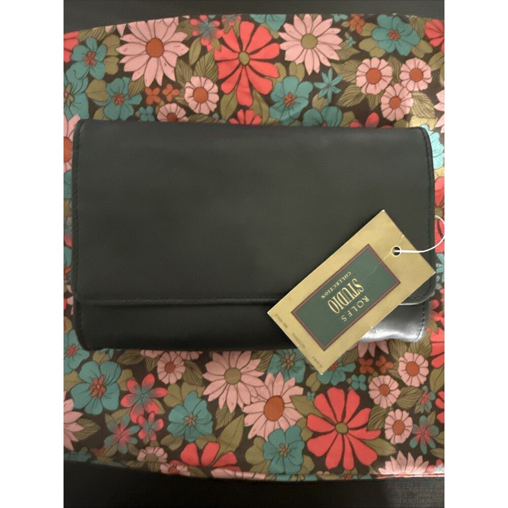 Rolfs Studio Collection Black Cowhide Leather Vintage Crossbody Purse NWT